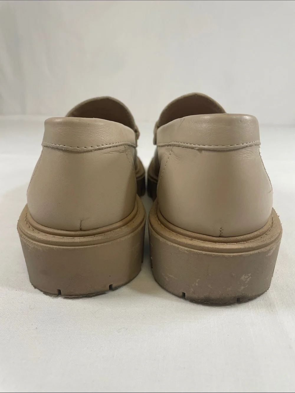 Zara Cream Leather Loafers with Gold Horsebit